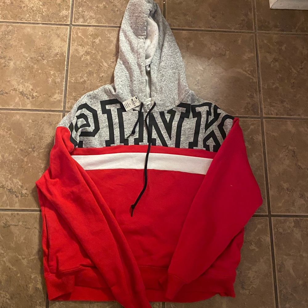 victoria’s secret pink red/gray hoodie